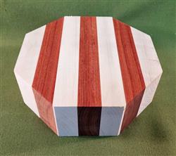 Bowl #399 - Maple & Bloodwood Striped Segmented Bowl Blank ~ 6" x 2" ~ $24.99